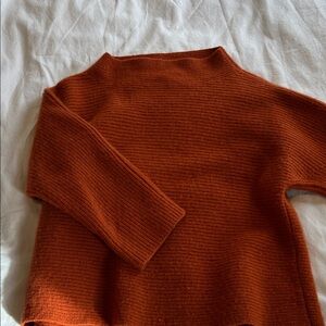 Elegant Rust Cowl Neck Sweater
